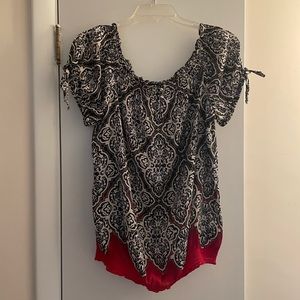 White House/ Black Market damask top, size XL